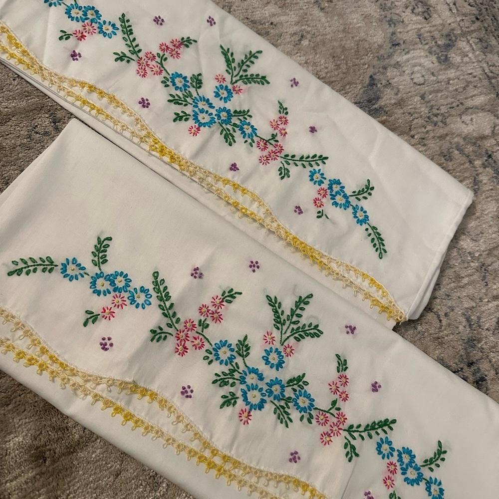 Embroidered pillow cases!!